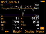 elcometer-480-gloss-meters-range-run-chart-stats